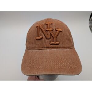 BJB New York City NY Baseball Cap Washed Orange Cotton Adjustable Hat